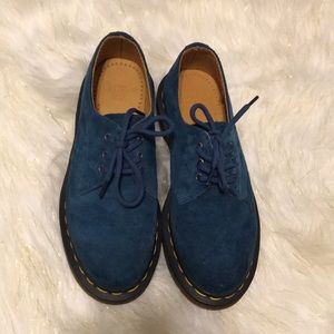 Dark teal suede dr. Marten